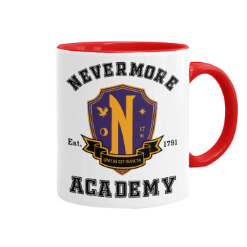 Wednesday Nevermore Academy University, Mug colored red, ceramic, 330ml