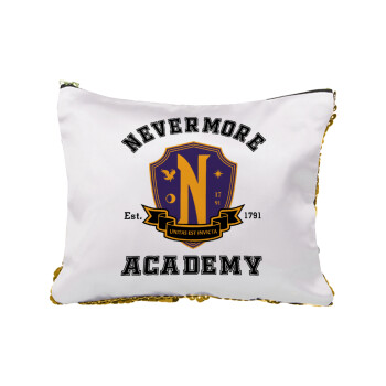 Wednesday Nevermore Academy University, Τσαντάκι νεσεσέρ με πούλιες (Sequin) Χρυσό