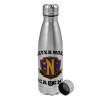 Metallic water bottle, stainless steel, 750ml