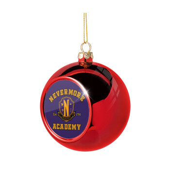 Wednesday Nevermore Academy University, Christmas tree ball Red 8cm