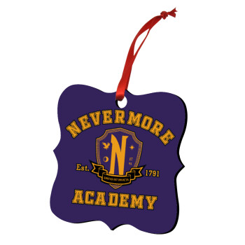 Wednesday Nevermore Academy University, Χριστουγεννιάτικο στολίδι polygon ξύλινο 7.5cm