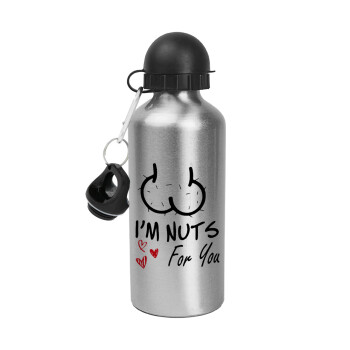 I'm Nuts for you, Metallic water jug, Silver, aluminum 500ml