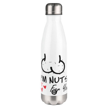 I'm Nuts for you, Metal mug thermos White (Stainless steel), double wall, 500ml