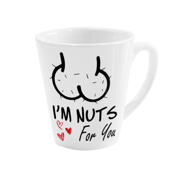 I'm Nuts for you, Κούπα κωνική Latte Λευκή, κεραμική, 300ml