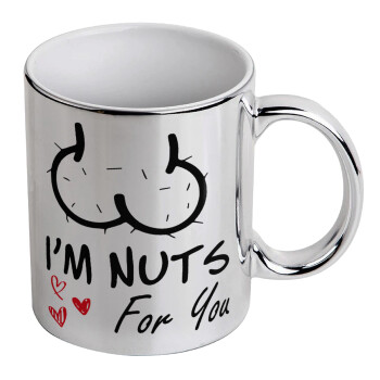 I'm Nuts for you, Mug ceramic, silver mirror, 330ml