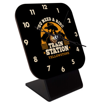 You need a ride to the train station, Quartz Table clock in natural wood (10cm)