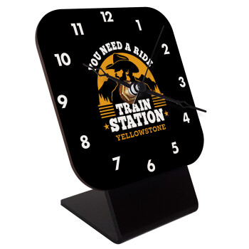 You need a ride to the train station, Quartz Wooden table clock with hands (10cm)