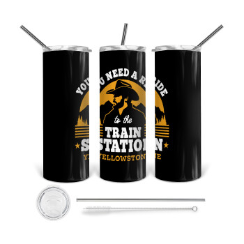 You need a ride to the train station, Tumbler stainless steel 600ml, with metal straw & cleaning brush