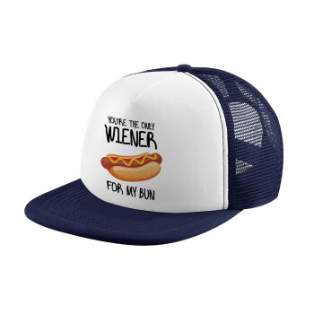 You re the only wiener for my bun, Children's Soft Trucker Cap with Dark Blue/White Mesh (POLYESTER, CHILDREN, ONE SIZE)