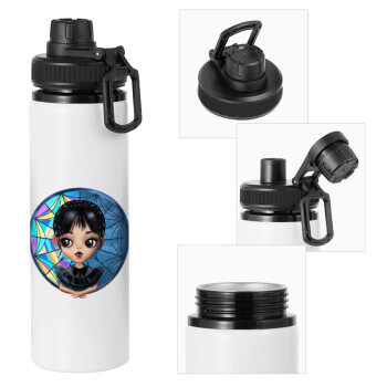 Wednesday big eyes, Metal water bottle with safety cap, aluminum 850ml