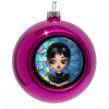 Purple Christmas tree ornament bauble 8cm