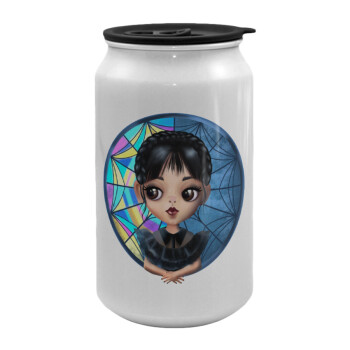 Wednesday big eyes, Κούπα ταξιδιού μεταλλική με καπάκι (tin-can) 500ml