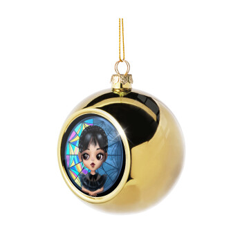 Wednesday big eyes, Golden Christmas tree ball ornament 8cm