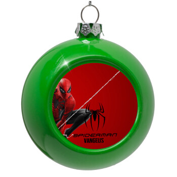 Spiderman, Green Christmas tree ornament bauble 8cm