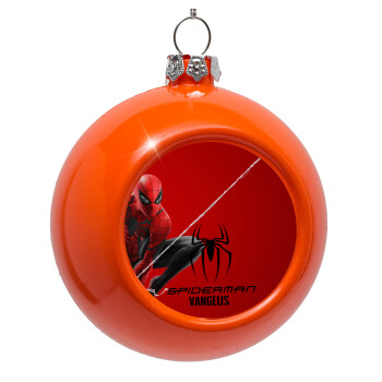 Spiderman, Orange Christmas tree ornament bauble 8cm