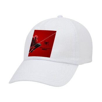 Spiderman, Adult Baseball Cap White 5-panel (POLYESTER, ADULT, UNISEX, ONE SIZE)