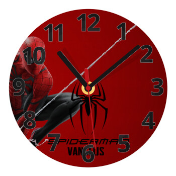 Spiderman, Ρολόι τοίχου γυάλινο (20cm)