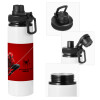 Metal water bottle with safety cap, aluminum 850ml