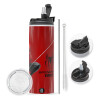 Tumbler stainless steel 600ml, with metal straw & cleaning brush