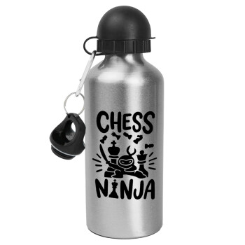 Chess ninja, Metallic water jug, Silver, aluminum 500ml