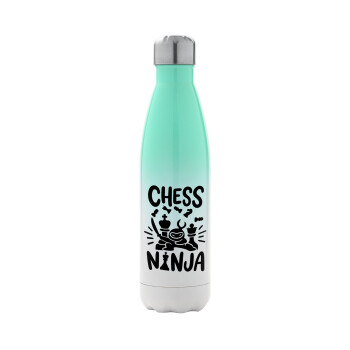 Chess ninja, Metal mug thermos Green/White (Stainless steel), double wall, 500ml