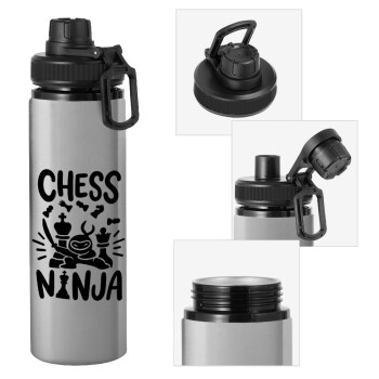 Chess ninja, Metallic water bottle with safety cap, 850ml aluminum