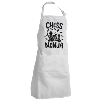 Chess ninja, Adult Chef Apron (with sliders and 2 pockets)