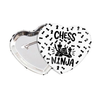 Chess ninja, Κονκάρδα παραμάνα καρδιά (57x52mm)