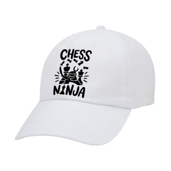 Chess ninja, Καπέλο Ενηλίκων Baseball Λευκό 5-φύλλο (POLYESTER, ΕΝΗΛΙΚΩΝ, UNISEX, ONE SIZE)
