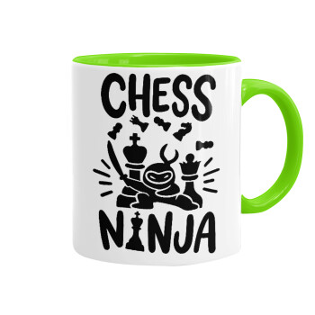 Chess ninja, Mug colored light green, ceramic, 330ml