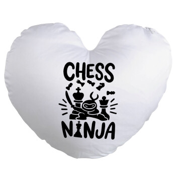 Chess ninja, Μαξιλάρι καναπέ καρδιά 40x40cm περιέχεται το  γέμισμα