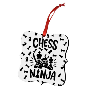 Chess ninja, Christmas ornament polygon wooden 7.5cm