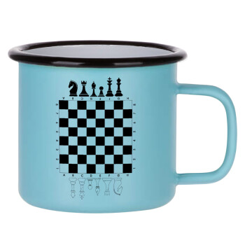 Σκάκι, Κούπα Μεταλλική εμαγιέ ΜΑΤ σιέλ 360ml