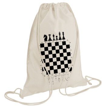Chess, Τσάντα πλάτης πουγκί GYMBAG natural (28x40cm)