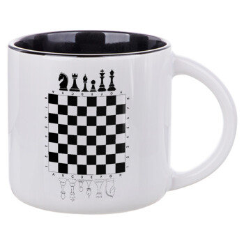 Chess, Κούπα κεραμική 400ml Λευκή/Μαύρη