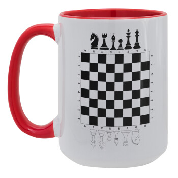 Chess, Κούπα Mega 15oz, κεραμική Κόκκινη, 450ml