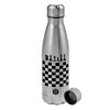 Metallic water bottle, stainless steel, 750ml