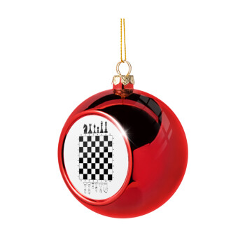 Chess, Christmas tree ball Red 8cm