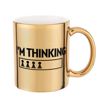 I'm thinking, Mug ceramic, gold mirror, 330ml