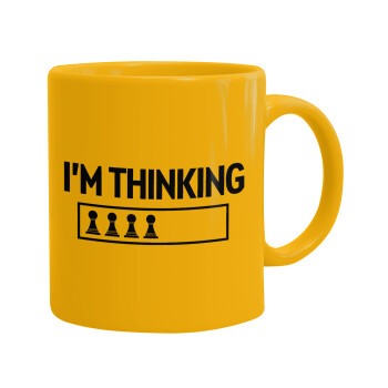 I'm thinking, Ceramic coffee mug yellow, 330ml (1pcs)