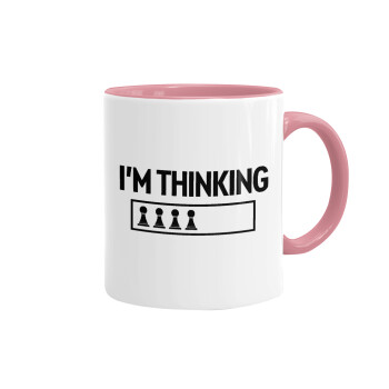 I'm thinking, Mug colored pink, ceramic, 330ml