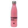 Metal mug thermos Pink Mat (Stainless steel), double wall, 500ml