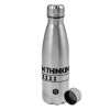 Metallic water bottle, stainless steel, 750ml