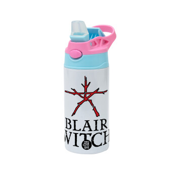 The Blair Witch Project , Children's hot water bottle, stainless steel, with safety straw, Pink/BlueCiel (360ml) BPA FREE