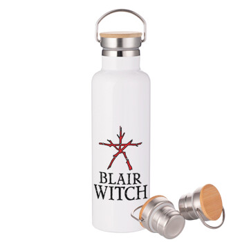 The Blair Witch Project , Stainless steel White with wooden lid (bamboo), double wall, 750ml