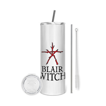 The Blair Witch Project , Tumbler ποτήρι θερμό από ανοξείδωτο ατσάλι 600ml, με μεταλλικό καλαμάκι & βούρτσα καθαρισμού