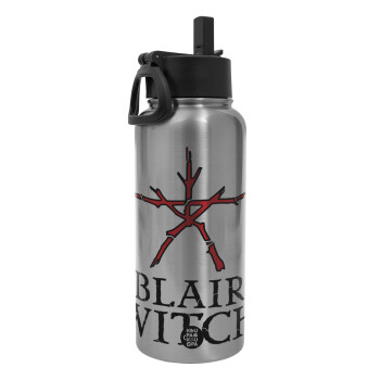 The Blair Witch Project , Metal mug thermo Silver with Straw and Spout Lid (Stainless steel), double wall, 950ml