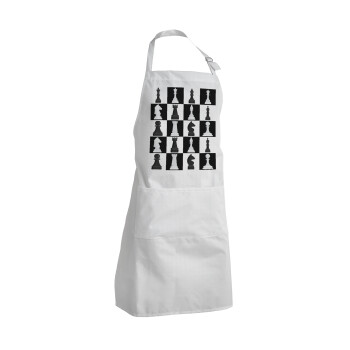Chess set, Adult Chef Apron (with sliders and 2 pockets)