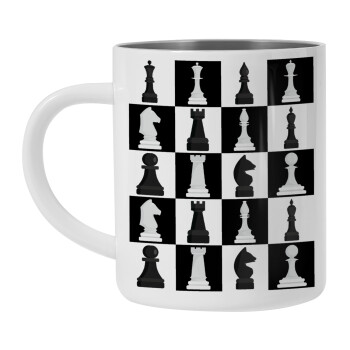 Chess set, Mug Stainless steel double wall 450ml