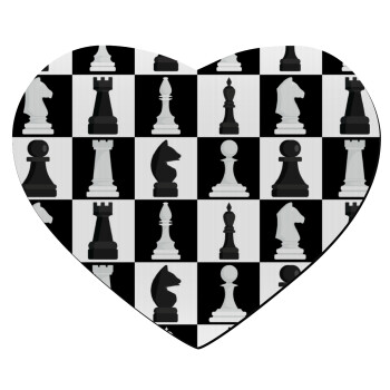 Chess set, Mousepad heart 23x20cm
